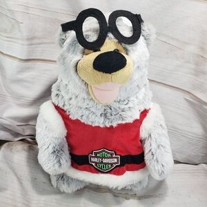 Harley Davidson Motorcycle Biker Club Rider Plush Teddy Bear Gray 15 inch 2012
